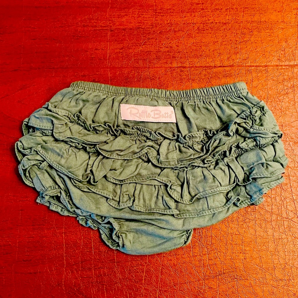 Ruffle Butts Ruffled Diaper Cover - Green - Size 3-6 Months